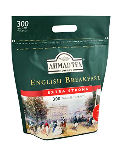 Ahmad Tea - English Breakfast - Schwarzer Frühstückstee - Assam & Ceylon Tee - Englische Teebeutel ohne Band mit 2g Tee pro Portion - Großpackung mit 300 Teebeuteln von Ahmad Tea