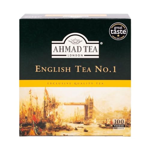 Ahmad Tea - English Tea No. 1 - Schwarztee-Mischung mit Bergamotte - Einzeln verpackte, Aromaversiegelte Teebeutel mit 2g Tee pro Portion - 100 Stück von Ahmad Tea