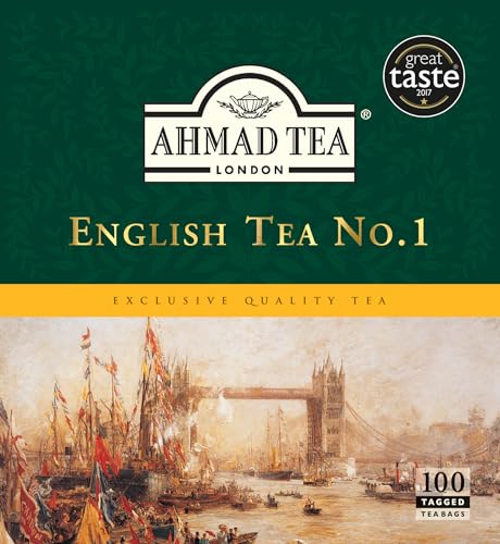 Ahmad Tea - English Tea No. 1 - Schwarztee-Mischung mit Bergamotte - Doppelkammer-Teebeutel mit Band mit 2g Tee pro Portion - 100 Teebeutel von Ahmad Tea