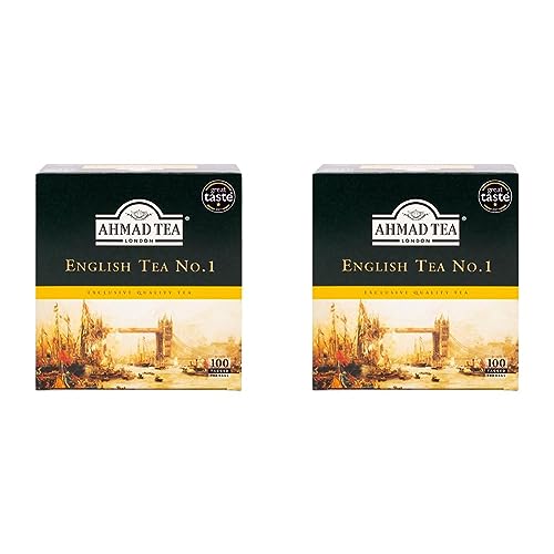 Ahmad Tea - English Tea No. 1 - Schwarztee-Mischung mit Bergamotte - Doppelkammer-Teebeutel mit Band mit 2g Tee pro Portion - 100 Teebeutel (Packung mit 2) von Ahmad Tea
