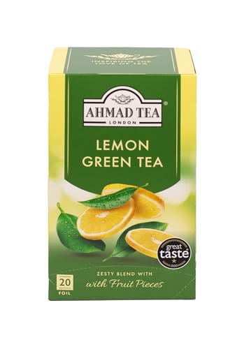 Ahmad Tea – Lemon Vitality | Grüner Tee mit Zitronengeschmack | 20 Teebeutel á 2 g | Teebeutel mit Band von Ahmad Tea