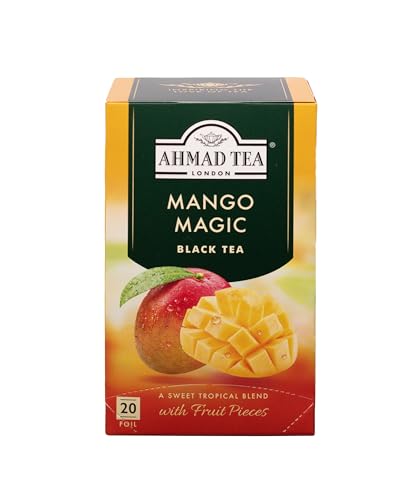 Ahmad Tea – Mango Magic | Schwarzer Tee mit Mangogeschmack | 20 Teebeutel á 2 g | Teebeutel mit Band von Ahmad Tea