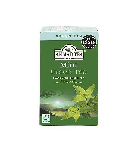 Ahmad Tea - Mint Mystique - Grüner Tee mit Minze - Einzeln Verpackte, Aromaversiegelte Teebeutel mit 2g Tee pro Portion - 20 Teebeutel mit Band von Ahmad Tea