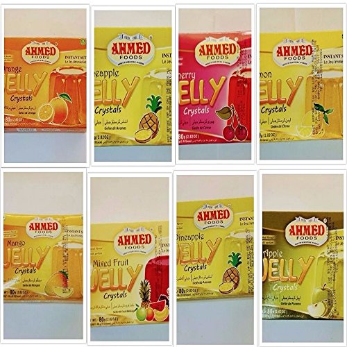 5 x 80 g – Ahme-Kristallgelee (gemischte Früchte, Kirsche, Erdbeere, Himbeere, Ananas) 5 x 80g von Ahmed