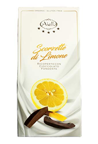 Aiello Kandierte Zitronenschalen in Zartbitterschokolade Bio (90g) von Aiello