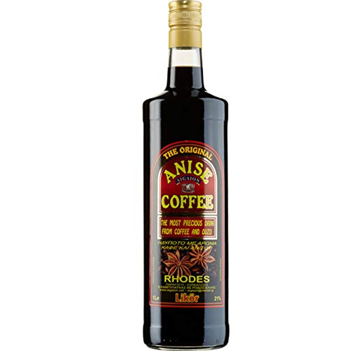 FVLFIL Kaffee & Ouzo Likör 1 Liter Flasche Kaffeelikör 21% Vol. Anis Coffee Liquer aus Rhodos Griechenland von Aigaion