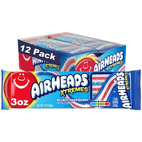 Airheads Xtremes Sour Candy, Bluest Raspberry, 2 Ounce (Pack of 18) von Airheads