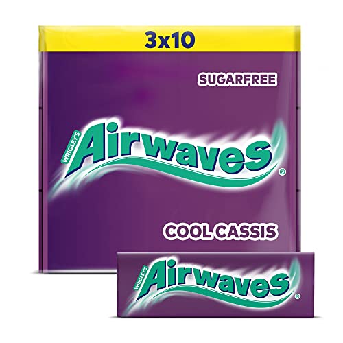 Airwaves Kaugummi | Cool Cassis | Lila, zuckerfrei | 20 x 3 Packungen (20 x 3 x 10 Dragees) von AIRWAVES
