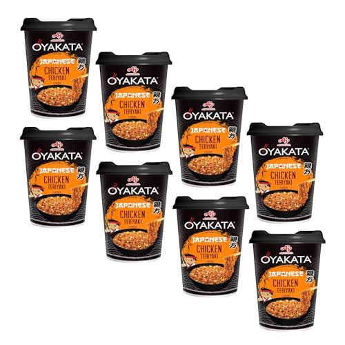 Oyakata® Instant-Gericht mit Sauce und Nudeln | Instant-Nudeln mit Hühnchengeschmack Teriyaki – 8 x 96 g | japanische Spaghetti Huhn von AJINOMOTO