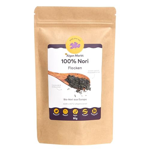 Bio Nori Flocken 80g I ökologisch Wild geerntet in Galicien, Spanien, voller Nährstoffe, Vitalstoffe, vegane Ernährung, Rohkost glutenfrei, Ideal als Salz Ersatz und Jod Quelle – Algen Markt Bio Nori Flocken 80g I ökologisch Wild geerntet in Galicien, Spanien, voller Nährstoffe, Vitalstoffe, vegane Ernährung, Rohkost glutenfrei, Ideal als Salz Ersatz und Jod Quelle – Algen Markt von Akal Food
