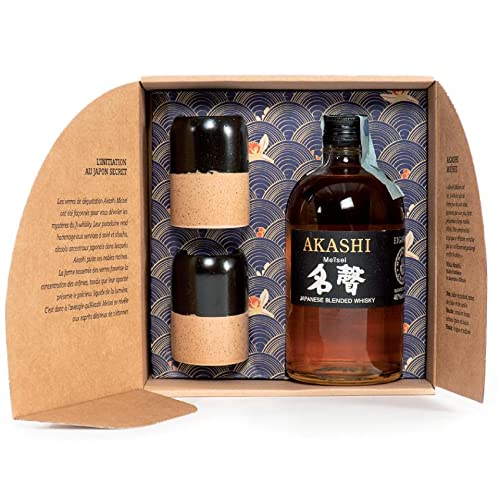 AKASHI JAPANISCHER BLENDED WHISKY MEISEI WHITE OAK 50 CL PACKUNG MIT ZWEI JAPANISCHEN GLÄSERN von Akashi