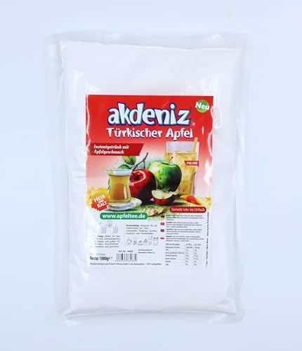 Akdeniz Türkisches Instantgetränk mit verschiedenen Geschmäcker 1KG (Roter Apfel) von Akdeniz