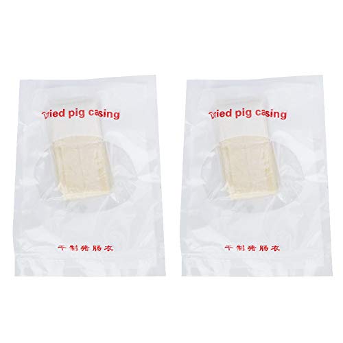Akozon 2 Stück Doppelschicht, Trockenschicht Wurst Darm Shell Shell für Hot Dog Schwein 8 m x 50 mm getrocknet Gute Zähigkeit Taiwanese Eier Schinken MX von Akozon