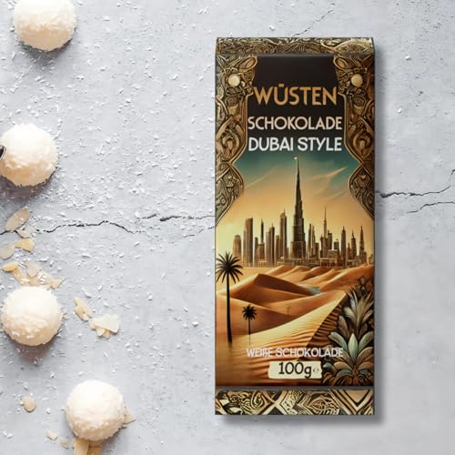 Dubai Style Schokolade 100g TikTok Style | Original Knusprige Pistazien Kadayif Füllung | Edel Weiße Schokolade | Pistaziencreme | White von Al Duchan