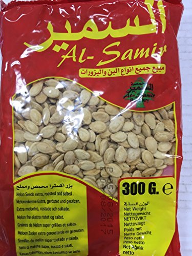 Al Samir Melonensamen aus dem Nahen Osten, geröstet und gesalzen, 300 g Al Samir Melonensamen aus dem Nahen Osten, geröstet und gesalzen, 300 g von Al-Samir