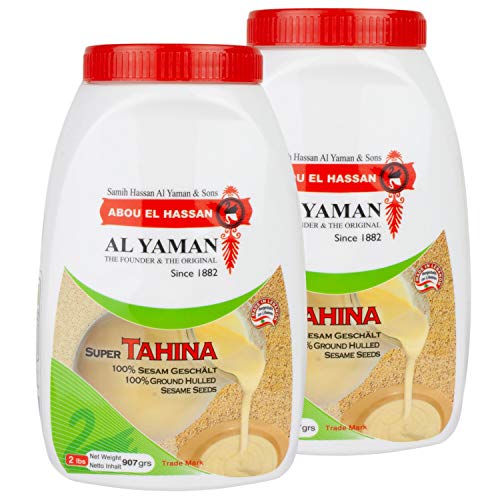 Al Yaman - Tahine Arabische Sesampaste - Orientalische Tahini aus fein gemahlenen Sesamkörnern im 2er Set á 907 g Packung von Al Yaman