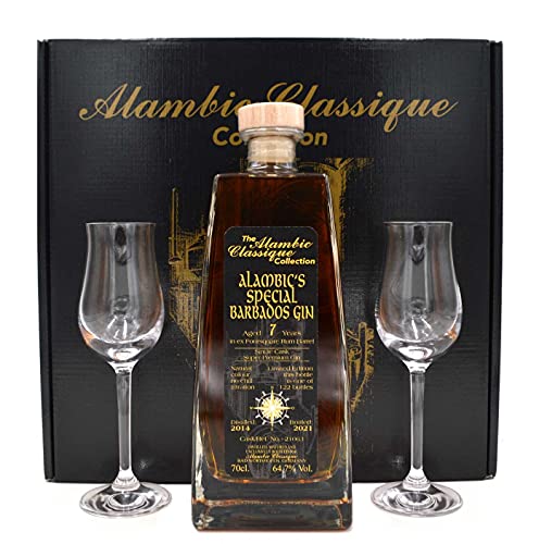 Rarität: Alambic's Special Barbados Gin Jahrgang 2014-0,7l Decanterflasche mit 2 Gläsern Rarität: Alambic's Special Barbados Gin Jahrgang 2014-0,7l Decanterflasche mit 2 Gläsern von Alambic