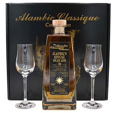 Rarität: Alambic's Special Islay Gin Jahrgang 2009-0,7l - Decanterflasche mit 2 Gläsern Rarität: Alambic's Special Islay Gin Jahrgang 2009-0,7l - Decanterflasche mit 2 Gläsern von Alambic