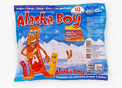 Alaska Boy Icesticks (20x 500ml) | 200x Wassereis mit je 50ml | zum einfrieren | vegan | glutenfrei | laktosefrei | Großpackung mit 5x verschiedene Geschmacksrichtungen von Alaska Boy