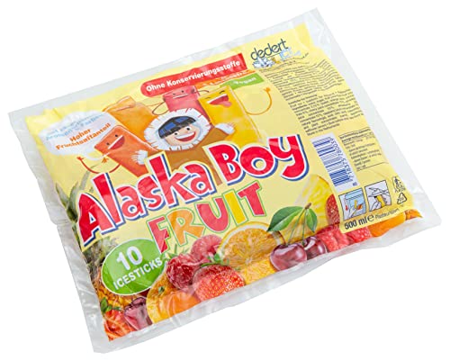 Alaska Boy Icesticks Fruit (20x 500ml) | 200x Wassereis mit je 50ml | Vegan | Glutenfrei | Laktosefrei | Wassereis-Großpackung mit Fruchtsaft | 5x Geschmacksrichtungen Stangeneis zum einfrieren von Alaska Boy