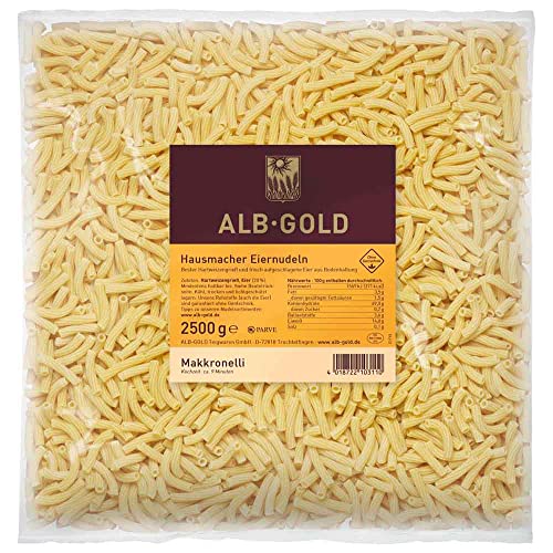 2,5 kg Beutel Makkronelli lose, Hausmacher Eiernudeln 2,5 kg Beutel Makkronelli lose, Hausmacher Eiernudeln von Alb Gold