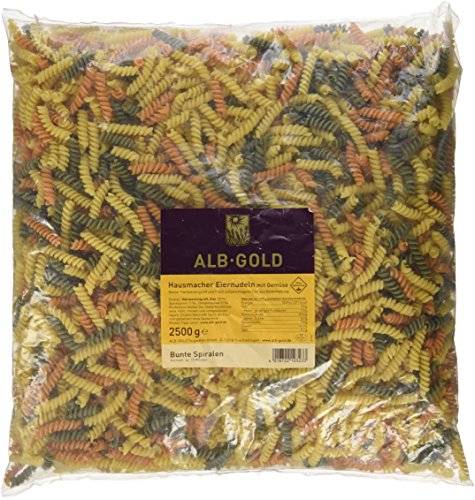 AlbGold Bunte Nudeln (Fusilli), 1er Pack (1 x 2.5 kg Packung) von AlbGold