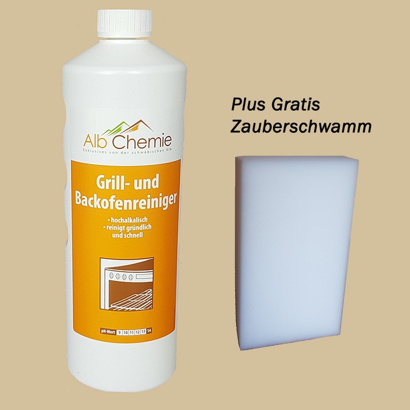 Albchemie Backofen- & Grillreiniger Konzentrat 1000ml + Zauberschwamm von AlbExklusiv