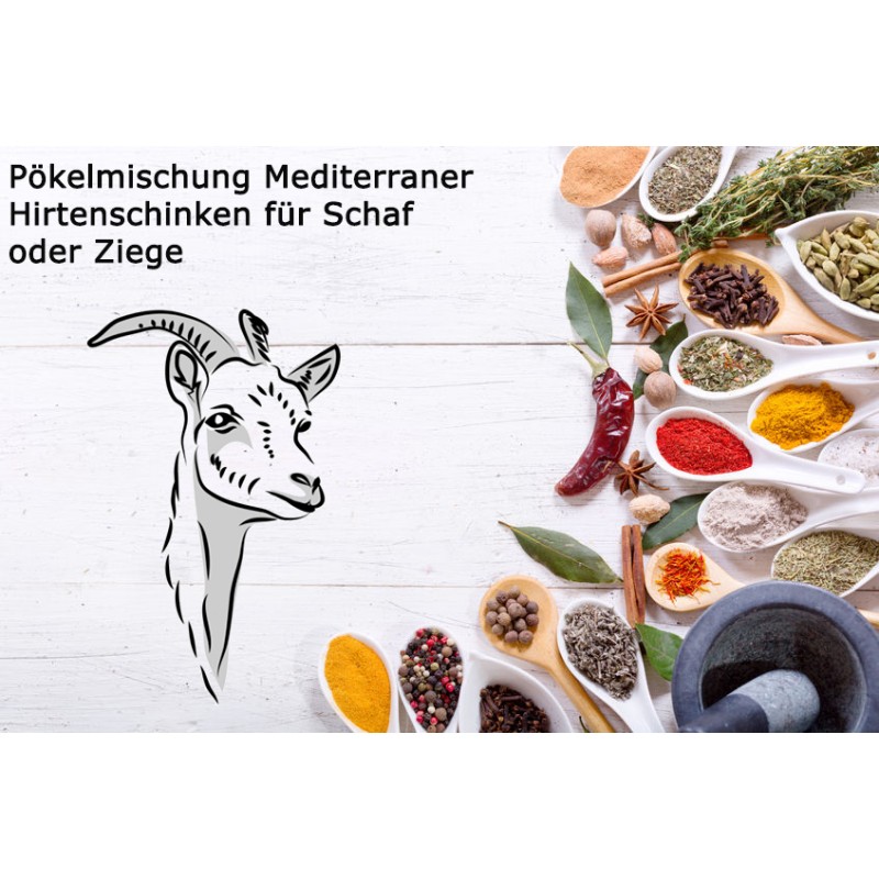 Pökelmischung Mediterraner Hirtenschinken für 4 Kilo Fleisch Deutsche Handarbeit von AlbExklusiv