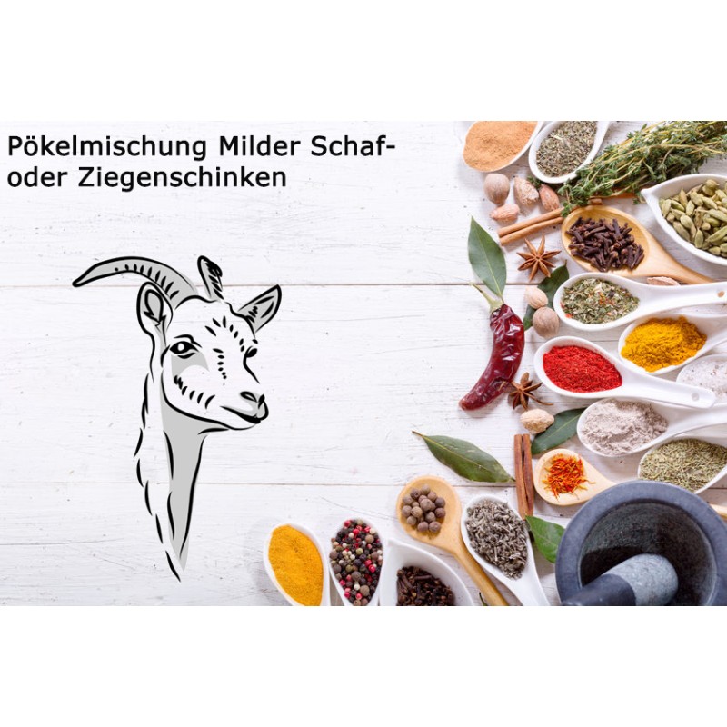 Pökelmischung Milder Schaf/Ziegeschinken für 4 Kilo Fleisch. Deutsche Handarbeit von AlbExklusiv