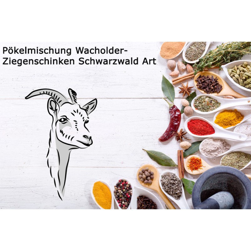 Pökelmischung Wacholder-Ziegenschinken Schwarzwald Art. Deutsche Handarbeit von AlbExklusiv