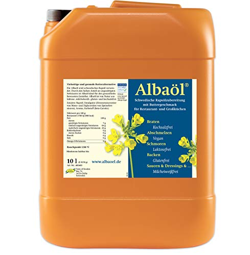 ALBAÖL - schwedische Rapsöl-Zubereitung mit Buttergeschmack 10L, 1er Pack (1x 10L Kanister) von Albaöl