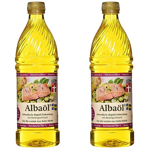 ALBAÖL - schwedische Rapsöl-Zubereitung mit Buttergeschmack 750ml (1 x 750ml Flasche) (Packung mit 2) von Albaöl