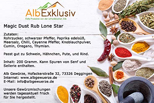 Albexklusiv Grill Gewürz Magic Dust Rub Lone Star BBQ von Albexklusiv