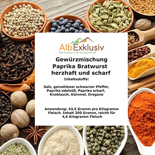 Gewürzmischung Paprika Bratwurst herzhaft und scharf. Handarbeit. von Albexklusiv