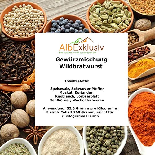 Gewürzmischung Wildbratwurst für 6 Kilo Fleisch Deutsche Handarbeit von Albexklusiv