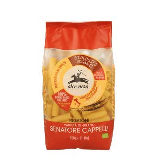 4 x 500g "Elch" Italienische Bio-Semole Grano Senator Hüte (Rigatons) von Alce Nero