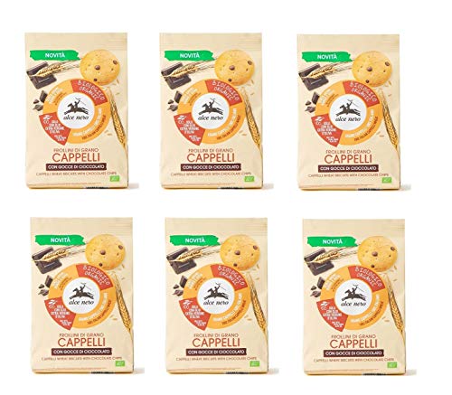 6x Alce Nero Frollini di grano Cappelli con gocce di cioccolato Bio-Weizenkekse mit dunkle Schokoladentropfen Kekse 250g 6x Alce Nero Frollini di grano Cappelli con gocce di cioccolato Bio-Weizenkekse mit dunkle Schokoladentropfen Kekse 250g von Alce Nero