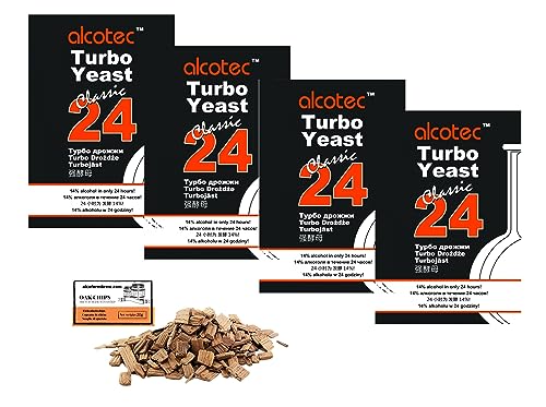 4 x Turbohefe - Alcotec Classic 24-175g, Hefe zur Zuckergärung, Turbo Hefe, Hefe für Maische, Hefe für die Gärung, Wodka-Hefe 4 x Turbohefe - Alcotec Classic 24-175g, Hefe zur Zuckergärung, Turbo Hefe, Hefe für Maische, Hefe für die Gärung, Wodka-Hefe von AlcoFermBrew