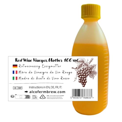 Essigmutter Für Rotweinessig 100 ml - Natürliche Fermentationskultur - Für Hausgemachten Essig - Bis 50 L Essigmutter Für Rotweinessig 100 ml - Natürliche Fermentationskultur - Für Hausgemachten Essig - Bis 50 L von AlcoFermBrew