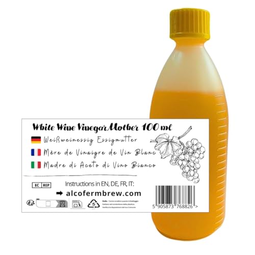 Essigmutter Für Weißweinessig 100 ml - Natürliche Fermentationskultur - Für Hausgemachten Essig - Bis 50 L von AlcoFermBrew