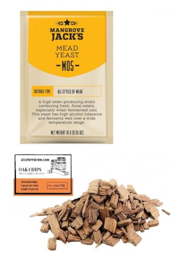 Honigwein Hefe 23L - Geschenk Eichenholzchips 20g - Trocken Methefe Honigwein Hefe 23L - Geschenk Eichenholzchips 20g - Trocken Methefe von AlcoFermBrew