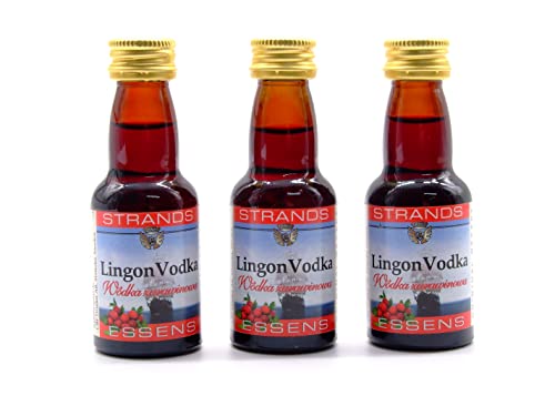 Lingon Vodka 3x25 ml – alkoholfreier | Essenz für Wodka | Aroma für Kuchen von AlcoFermBrew