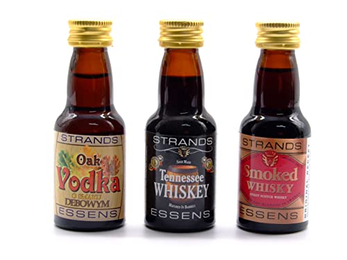 Oak Vodka + Smoked Whisky + Tennessee Whisky 3x25 ml – alkoholfreier | Essenz für Wodka | Aroma für Kuchen Oak Vodka + Smoked Whisky + Tennessee Whisky 3x25 ml – alkoholfreier | Essenz für Wodka | Aroma für Kuchen von AlcoFermBrew