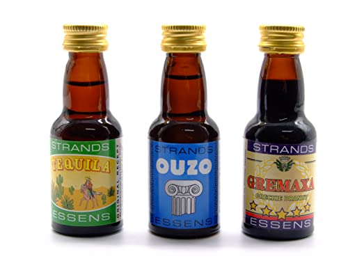 Ouzo (Anise) + Tequila + Gremaxa 3x25 ml – alkoholfreier | Essenz für Wodka | Aroma für Kuchen von AlcoFermBrew