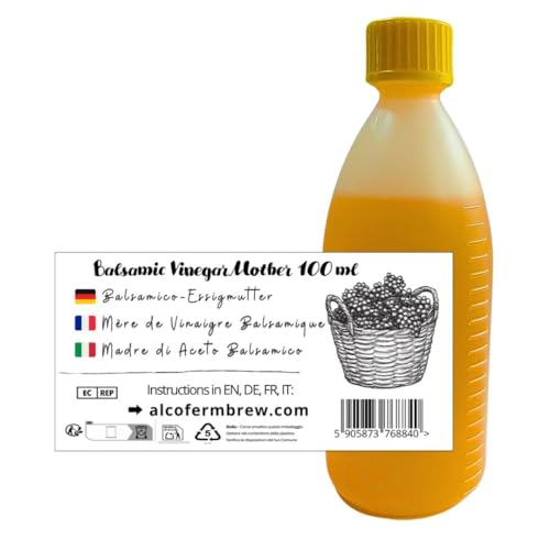 Starter Für Balsamico-Essig 100 ml - Natürliche Essigmutter - Zur Fermentation von Traubenmost, Für Bis zu 50 L Hausgemachten Essig von AlcoFermBrew