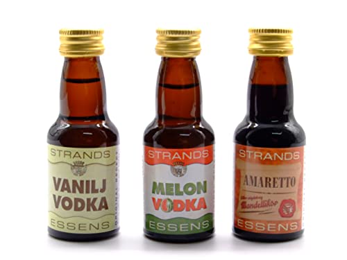 Vanilla + Melon + Amaretto 3x25 ml – alkoholfreier | Essenz für Wodka | Aroma für Kuchen von AlcoFermBrew