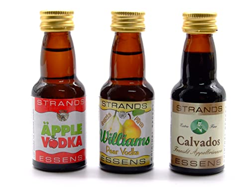 Williams Pear + Apple + Calvados 3x25 ml – alkoholfreier | Essenz für Wodka | Aroma für Kuchen von AlcoFermBrew