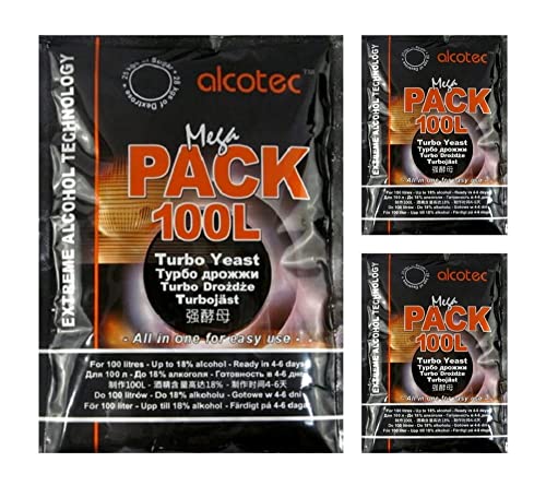 AlcoTec HUGBERT Mega Pack 100L Vodka Alkohol Gärhefe Schnaps Hefe 18% + GRATIS, 3 Stück AlcoTec HUGBERT Mega Pack 100L Vodka Alkohol Gärhefe Schnaps Hefe 18% + GRATIS, 3 Stück von Alcotec