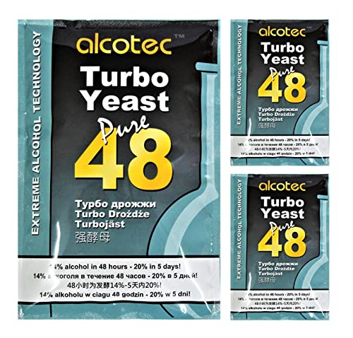 AlcoTec HUGBERT Turbohefe Pure 48 Vodka Gärhefe Hefe Brennhefe 14% 20%, 3 Stück AlcoTec HUGBERT Turbohefe Pure 48 Vodka Gärhefe Hefe Brennhefe 14% 20%, 3 Stück von Alcotec
