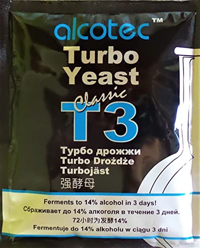 AlcoTec HUGBERT Turbohefe T3 Classic Turbo Vodka Alkohol Gärhefe Hefe, 1 Stück von AlcoTec